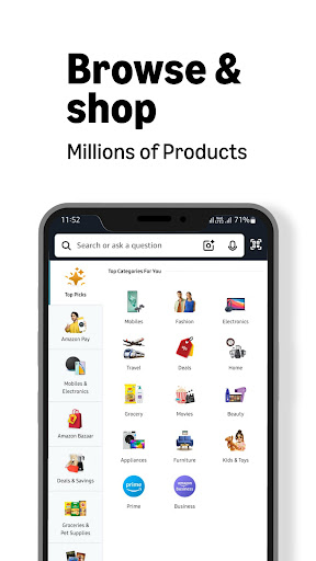 Amazon India Shop, Pay, miniTV store screenshot 1