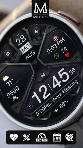MD326 3D Modern Watch Face store screenshot 1