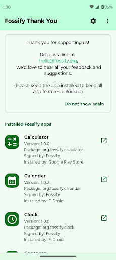 Fossify Thank You store screenshot 1